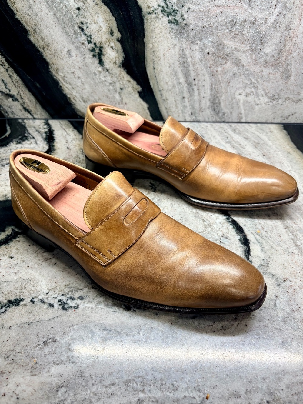Stefano Branchini Italy Tan Leather Penny Loafers Men’s UK 8.5 / US 9.5